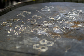 Old barrel at the rum distilery