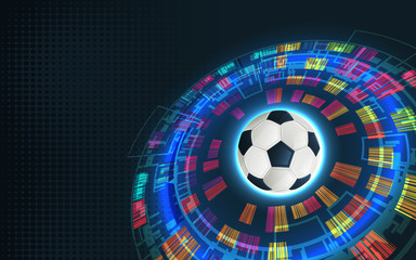 Football and abstract colorful background.