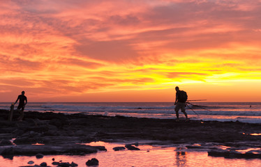 sunset in the coast