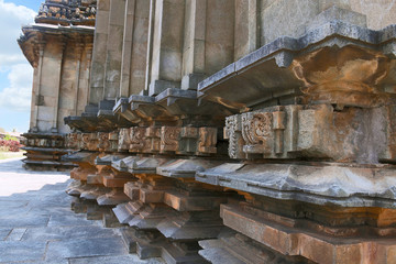 Carvings at the adhishtana base , Parshvanatha Basadi, Basadi Halli jain temple complex, Karnataka