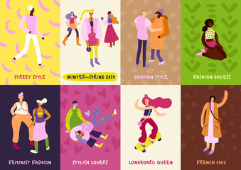 Street Fashion Cards Set