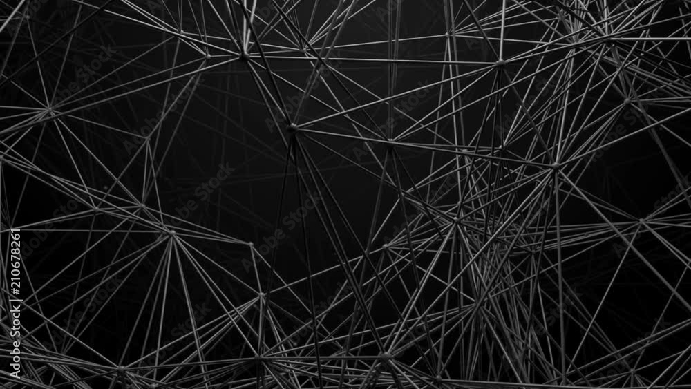 Poster 3d render abstract background. net done by connected cylinders with sphere in intersection area. bui