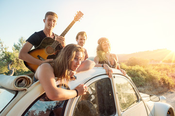Happy group on vacations