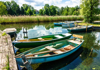 Obraz premium old wooden rowboats