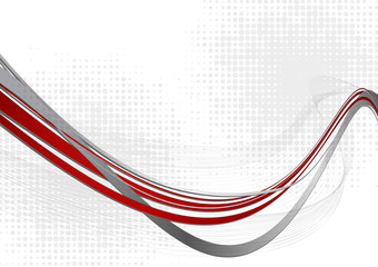 Fototapeta premium Red and gray abstract wave background with copy space. Vector illustration