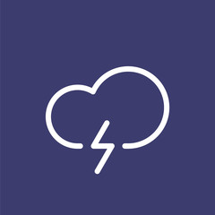Lightning icon for simple flat style weather ui design