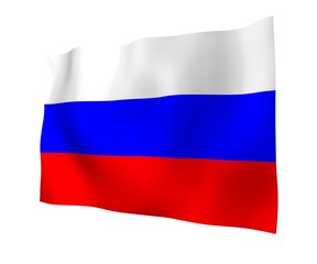 Waving flag of the Russian Federation. The National. State symbol of the Russia. 3D illustration