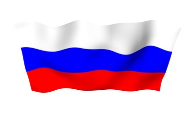 Waving flag of the Russian Federation. The National. State symbol of the Russia. 3D illustration