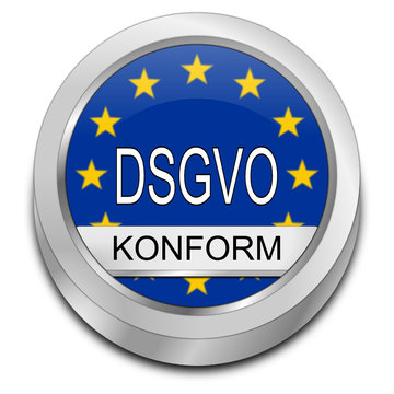 DSGVO konform General Data Protection Regulation - in german - 3D illustration