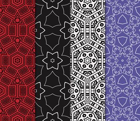 set of decorative ethnic ornament. Seamless vector illustration. Geometric modern style. For greeting cards, invitations, cover book, fabric, scrapbooks.