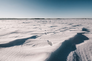 A Field of snow in winter season. Beautiful effect