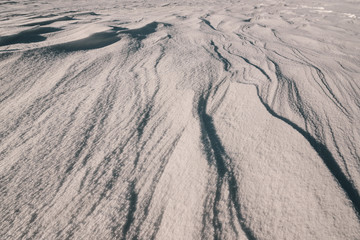 Fototapeta premium A Field of snow in winter season. Beautiful effect