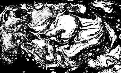 Black and white liquid texture. Marbled illustration. Abstract vector background. Monochrome marble pattern.