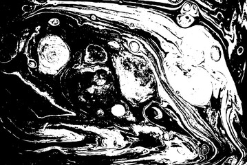 Black and white liquid texture. Marbled illustration. Abstract vector background. Monochrome marble pattern.