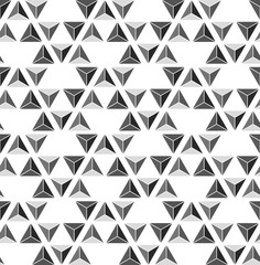 Geometric seamless pattern with triangles in grayscale