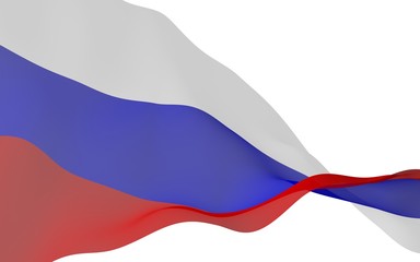 Naklejka premium Waving flag of the Russian Federation. The National. State symbol of the Russia. 3D illustration