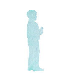 vector, isolated, watercolor silhouette child