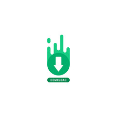 Button Download Vector Template Design Illustration