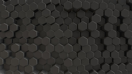 Black abstract field hexagon
