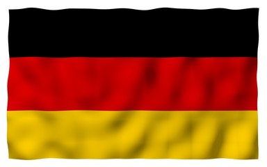 Obraz premium Flag of Germany. Wide format 3D illustration. State symbol of the Federal Republic of Germany. 3D rendering