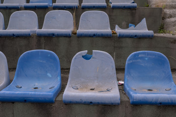 Vintage Stadium Chairs old time not used with dust blue color