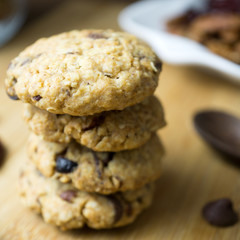 Homemade healthy cranberry mixed with nuts oat cookie