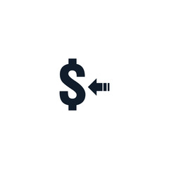 money transfer Icon symbol. currency exchange, financial investment service, cash back refund, receive mobile payment concept. line icon vector illustration