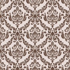 Vector damask seamless pattern background. Classical luxury old fashioned damask ornament, royal victorian seamless texture for wallpapers, textile, wrapping. Exquisite floral baroque template.