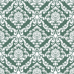 Vector damask seamless pattern background. Classical luxury old fashioned damask ornament, royal victorian seamless texture for wallpapers, textile, wrapping. Exquisite floral baroque template.