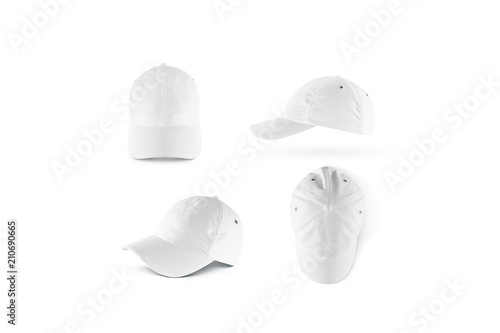 Download "Blank white baseball cap mock ups set, isolated. Empty ...