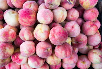 Red apple fruit stacked