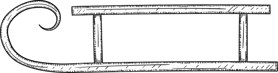 Decorative Christmas santa's sledge sketch.