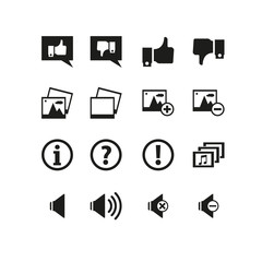 Simple Set of Approve Related Vector Line Icons. Contains such Icons as sound, like, gallery, photo and more.