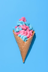 top view of gummy candies