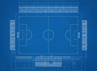 football stadium Architect Blueprint © Marko