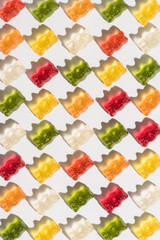 top view of gummy candies