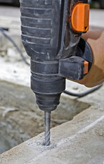 drill a hole in concrete.