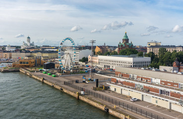 Fototapeta na wymiar Cityscape of Helsinki. View from sea