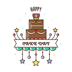 Happy Cake Day. Vector illustration.