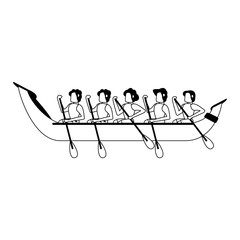 People rowing on boat vector illustration graphic design