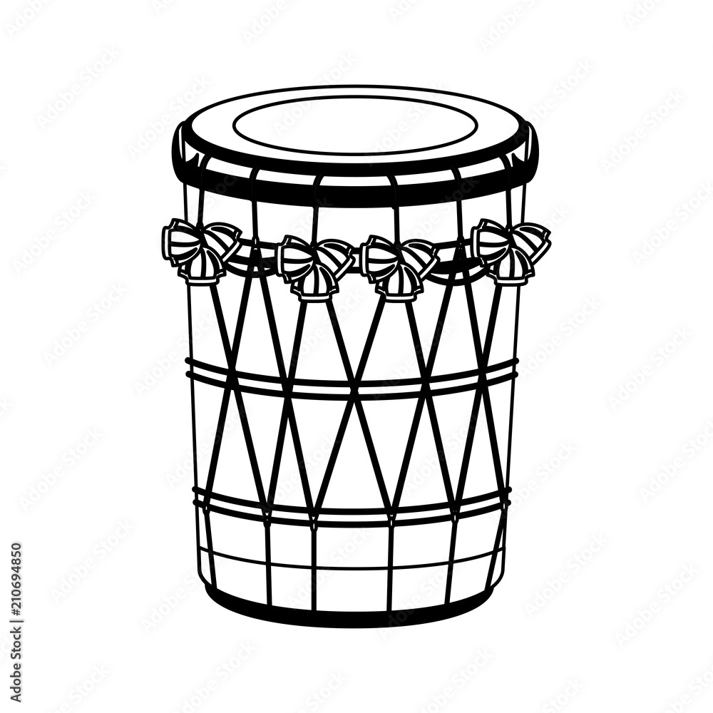 Sticker indian drum instrument vector illustration graphic design