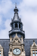 View of Vincennes Hotel de ville (1887 - 1891) or Town hall of Vincennes. Vincennes - a commune in the Val-de-Marne department in the eastern suburbs of Paris, France.
