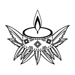 Cute candle isolated vector illustration graphic design