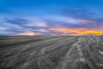 Asphalt road and sky cloud landscape