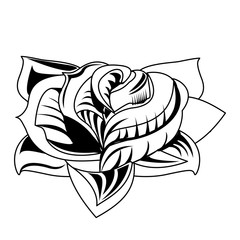 Flower tattoo drawing vector illustration graphic design