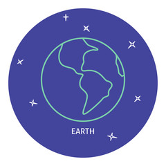 Planet Earth icon in thin line style