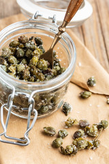 Salted capers from Pantelleria island