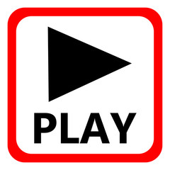 Play Icon, style of flat design. Vector illustration.