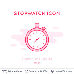 Stopwatch icon isolated on white.