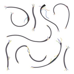 Broken wires that conduct electricity isolated with rubber cover